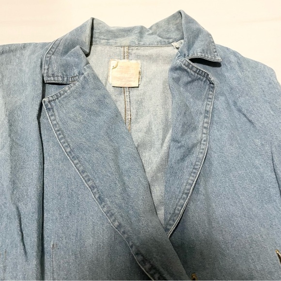Vintage Gasp By Galucci Sleeveless Long Open Front Denim Vest Size 6 - Picture 3 of 16